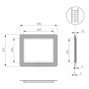 Зеркало Ultra Cosmo White 98x83