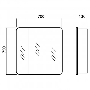 Шкафчик зеркальный Рома 70