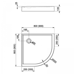 Поддон Plus 80x80