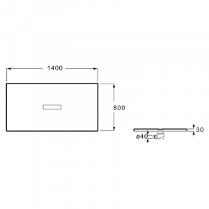 Піддон Helios 140x80 графіт