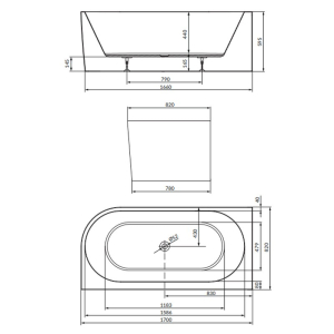 Ванна Crea 170x83
