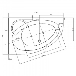 Ванна Asymmetric II 150x100 левая