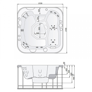 Гідромасажна ванна Laguna 213x213 з рамою