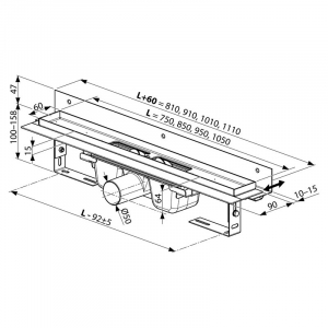 Душовий канал OZW Chrome 850