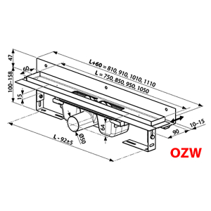 Душовий канал OZW Chrome 95