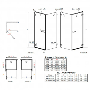 Душові двері Arta KDJ I 100 R