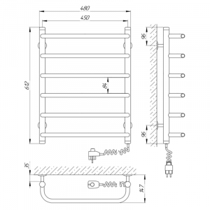 Полотенцесушитель Стандарт П6 45x60