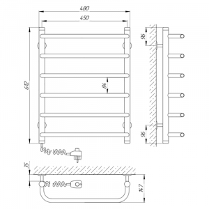 Полотенцесушитель Стандарт П6 45x60