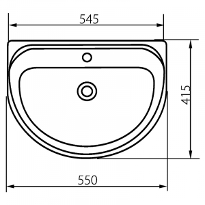 Раковина Polissya R 55 с отверстием