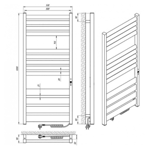 Полотенцесушитель Лавина ЧК13 50x120 правый