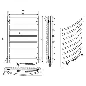 Полотенцесушитель Классик П8 50x80 правый