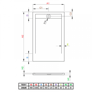 Поддон Teos F 140x90