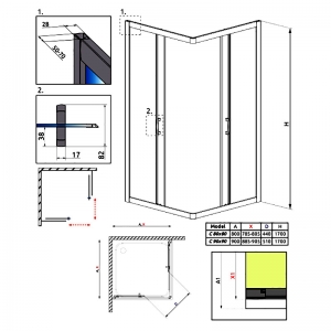 Душова штора Premium Plus C 90x90 фабрик