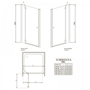 Душевая дверь Torrenta DWJ 80 L