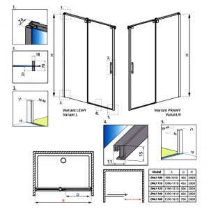 Душевая дверь Espera DWJ 140 L