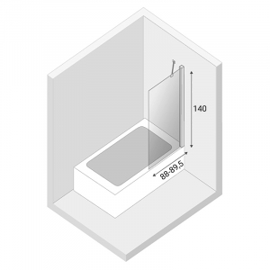 Шторка для ванны New Soleo 90 неподвижная