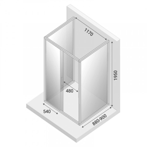 Душова штора New Corrina 120x90