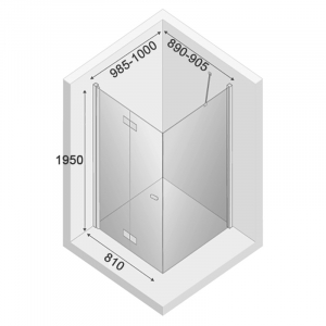 Душова штора New Soleo 90x100 L