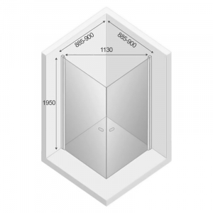 Душова штора New Soleo 90x90