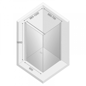 Душова штора New Soleo 70x100