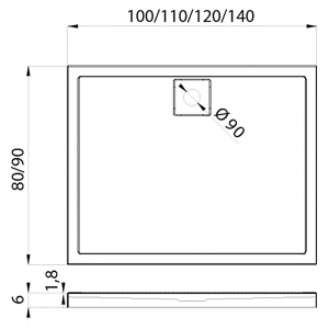 Поддон Lido 100x80