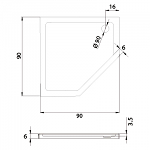 Піддон New Azura 90x90