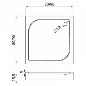 Піддон New Domio 90x90