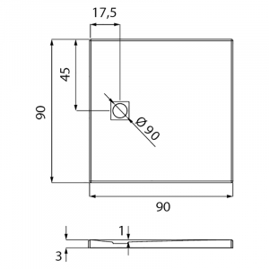 Поддон Mori 90x90 черный