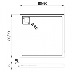 Поддон Lido 90x90