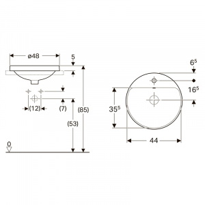 Раковина VariForm 48 врізна в стільницю, кругла