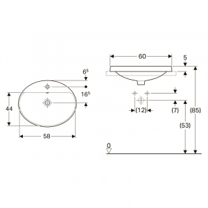 Раковина VariForm 60 врізна в стільницю, овальна
