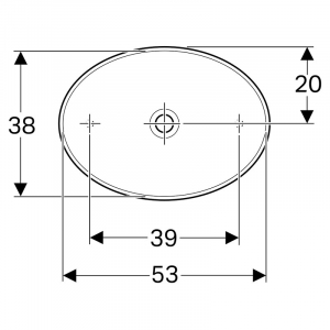 Раковина VariForm 55 накладна, овальна