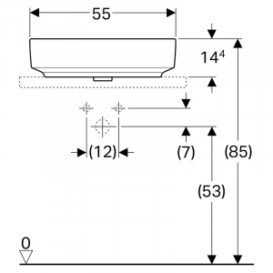 Раковина VariForm 55 накладна, прямокутна