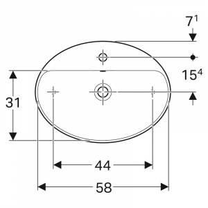 Раковина VariForm 60 накладна овальна