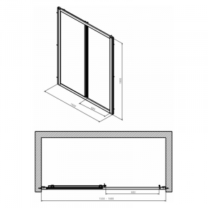 Душові двері Geo 160 Reflex розсувні