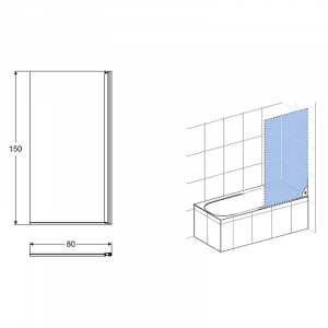 Шторка для ванны Geo Reflex 150