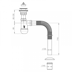 Сифон для раковини Basic з гофрой
