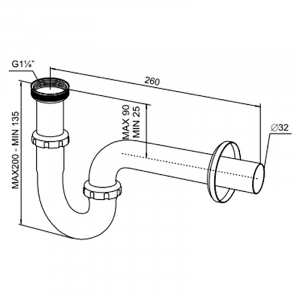 Сифон для раковины и биде d32