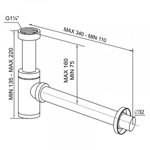 Сифон для раковини d32