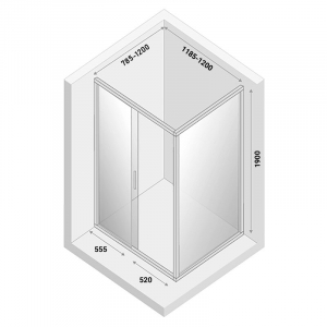 Душевая штора New Varia 120x80