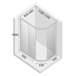 Душова штора New Varia 120x85