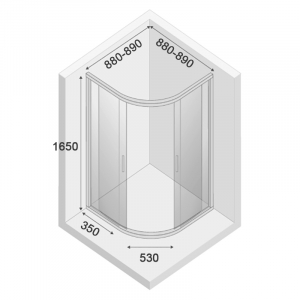 Душова штора New Varia 90x90