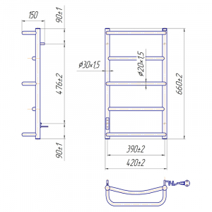 Полотенцесушитель Люкс HP -I 65x43/15 TR