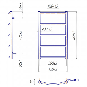 Полотенцесушитель Классик HP-I 65x43/75 TR