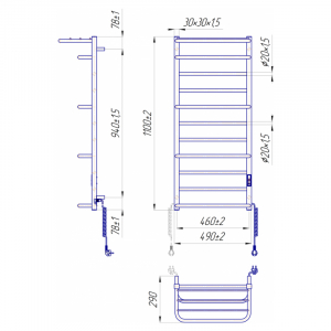 Полотенцесушитель Люксор-I 110x50/29 TR