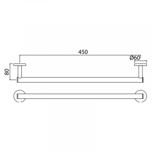 Держатель Continental 45 для полотенца хром
