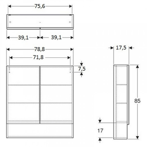 Шафка дзеркальна Selnova Square 79