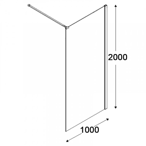 Душова стінка Velio Walk-In 100x200