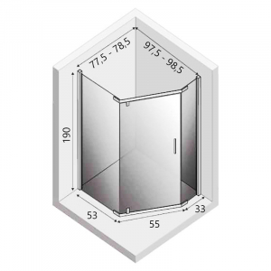 Душевая штора New Komfort Black 100x80