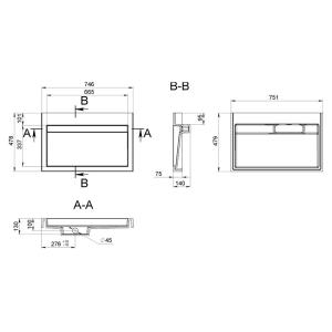 Раковина Agness 75 глянцева